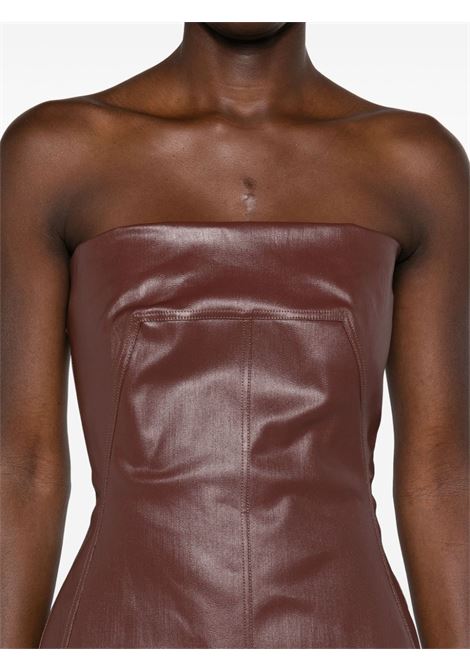 Brown coated-denim bustier top Rick Owens - women RICK OWENS | RP02D3127SCT93